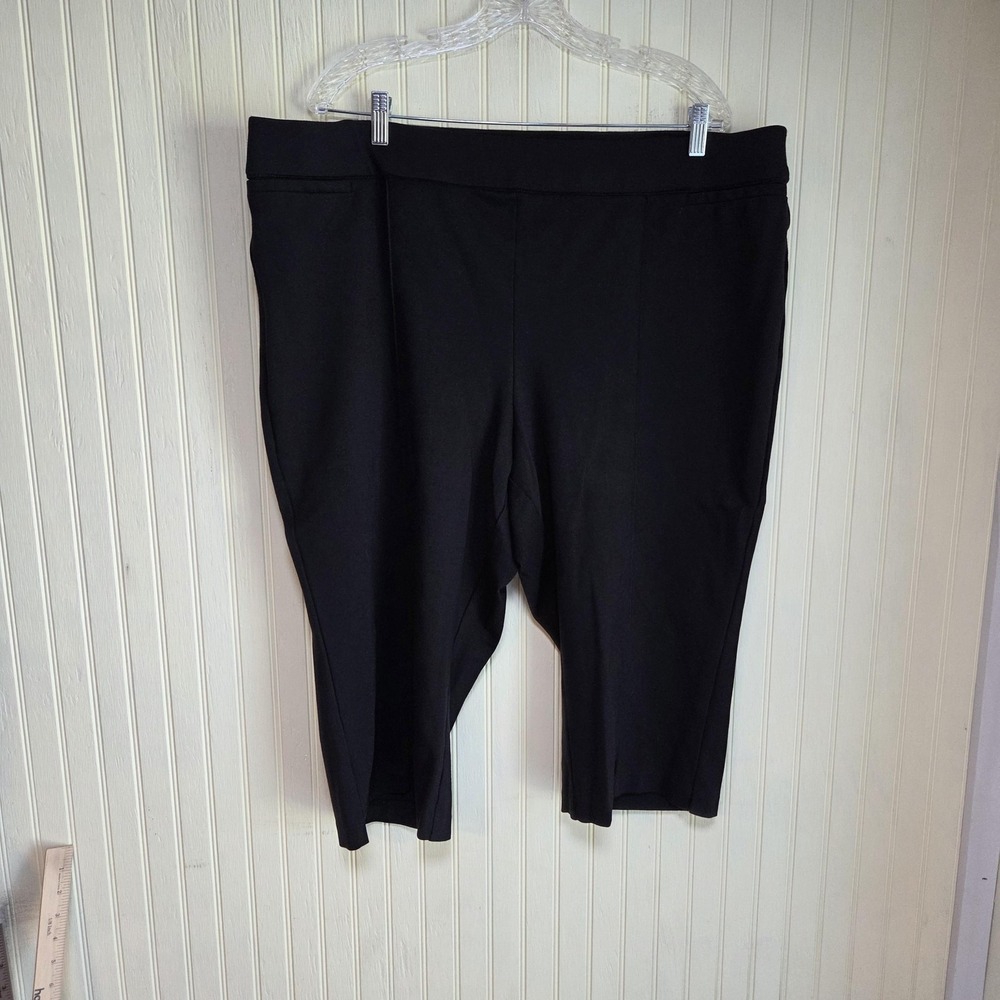 Lane Bryant‎ Capri Pants Womens 24 Black Pull On Stretch Knit Slim Casual